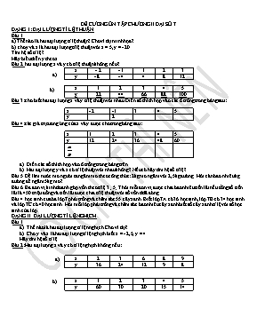 Đề cương ôn tập Chương II môn Đại số 7